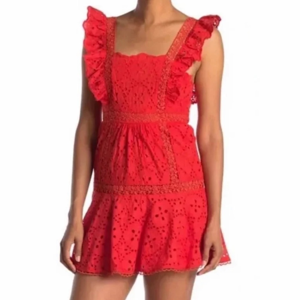 Betsey Johnson red eyelet dress NWT size 6